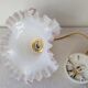 Suspension en opaline blanche et rose