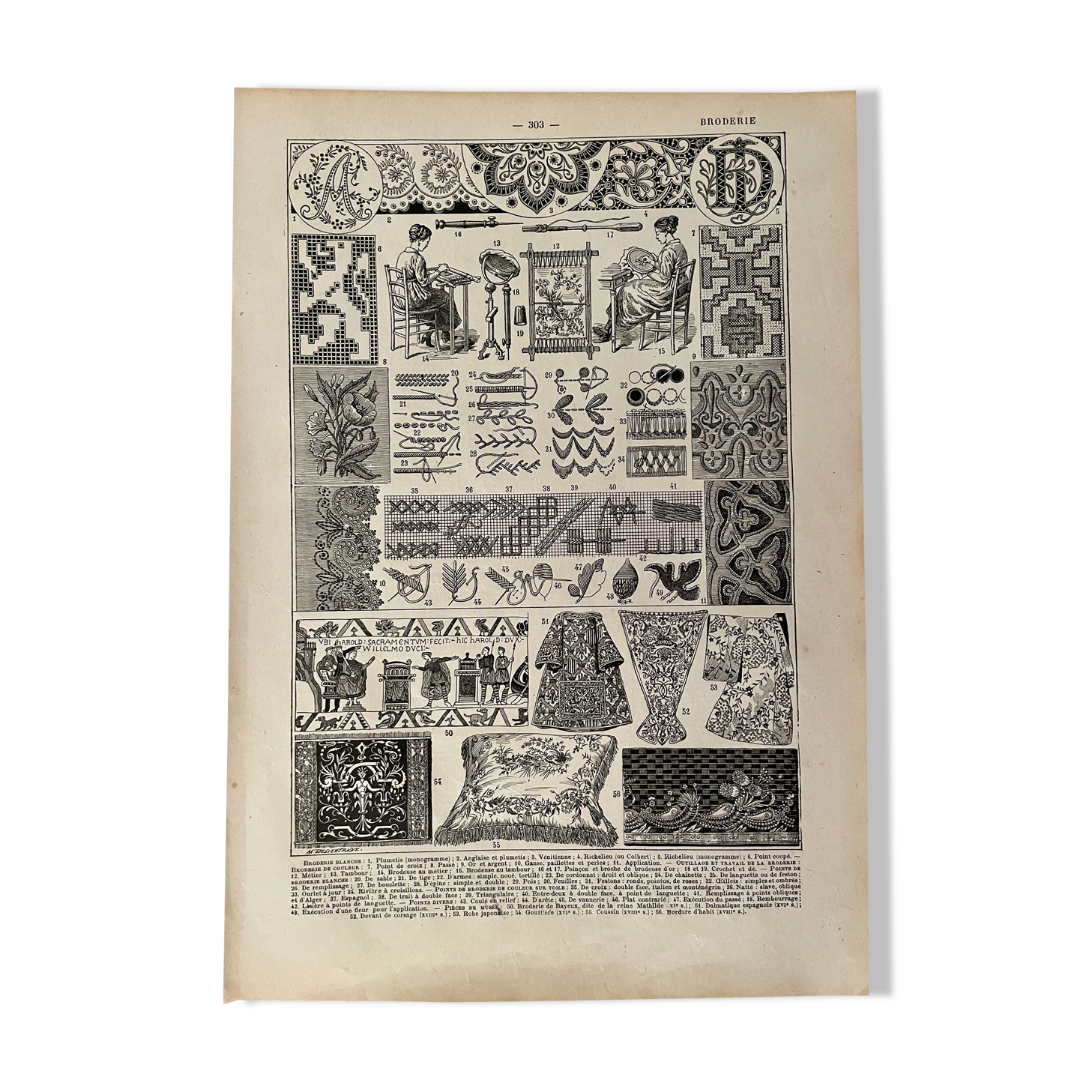 Lithograph on embroidery from 1923