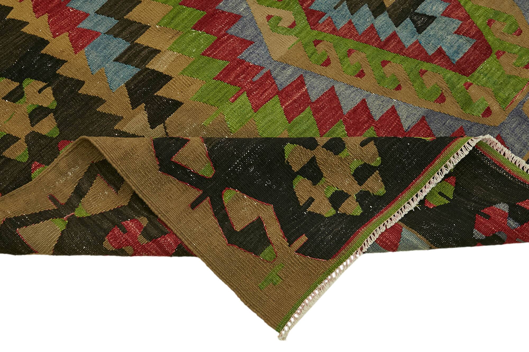 Turkish Handmade Vintage Anatolian Kilim 190 cm x 292 cm