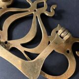 Large Art Nouveau gate handles in gilded brass/Arabesque handles