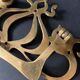 Large Art Nouveau gate handles in gilded brass/Arabesque handles