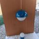 Blue and white suspension