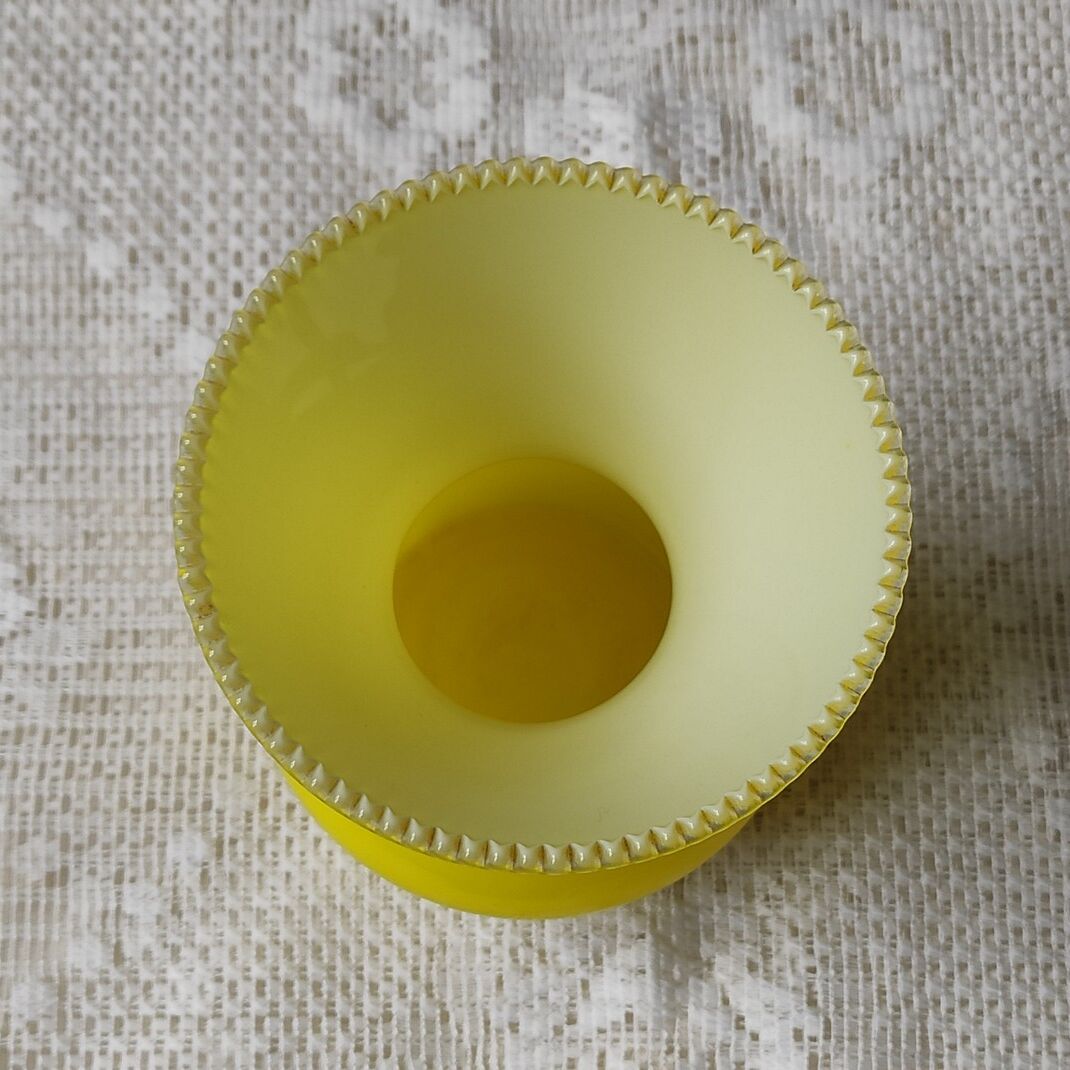 Yellow opaline vintage vase