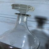 Glass carafe engraved with flowers