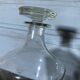Glass carafe engraved with flowers