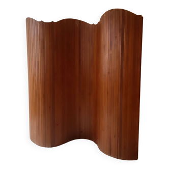 Scandinavian modular claustra screen with articulated wooden slats, 1950 snsa design