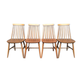 Vintage Scandinavian blond beech chairs.