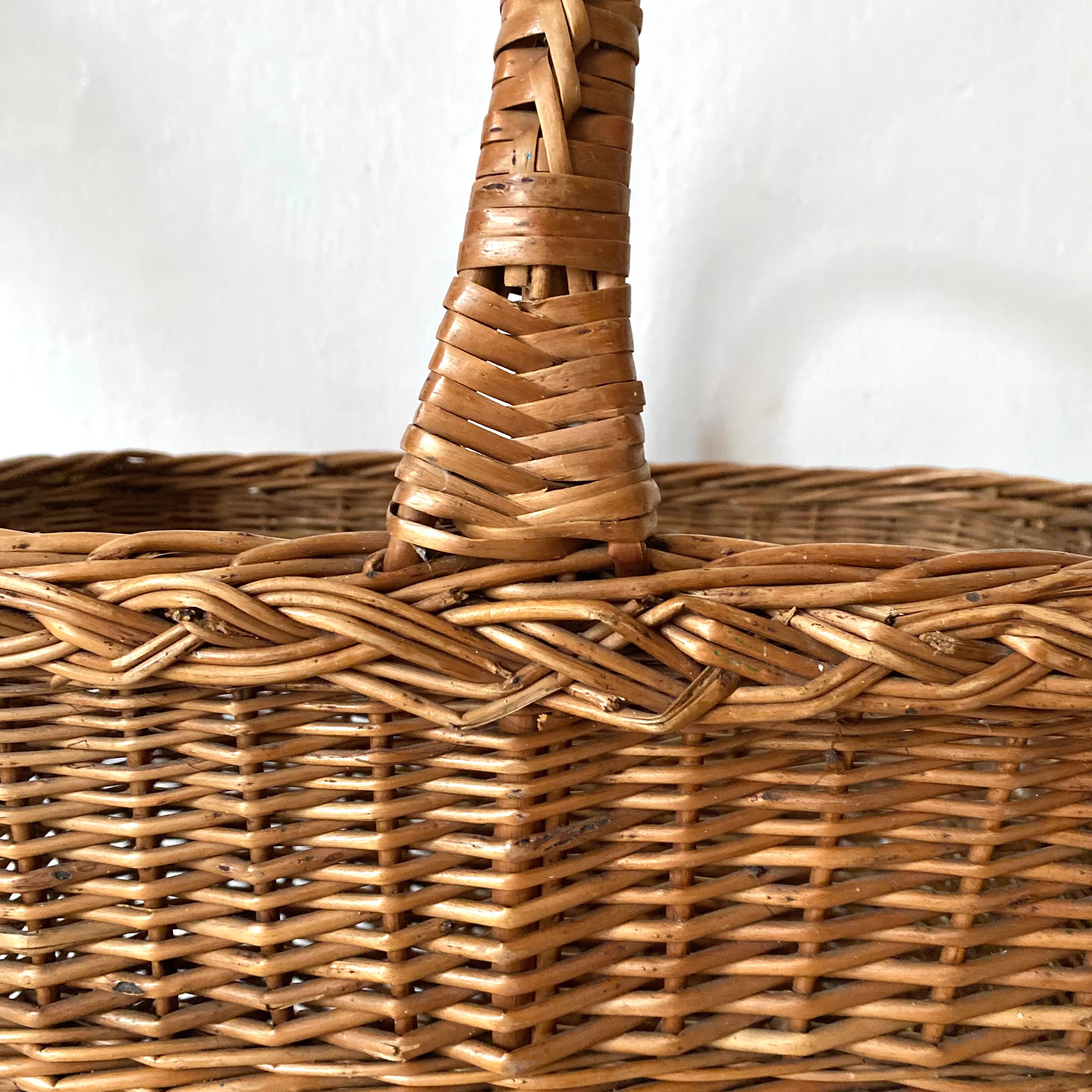 Vintage basket in woven rattan