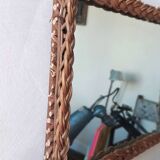 Rectangular rattan mirror/old rattan mirror