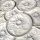 12 Saint Amand oyster plates, sky blue and white