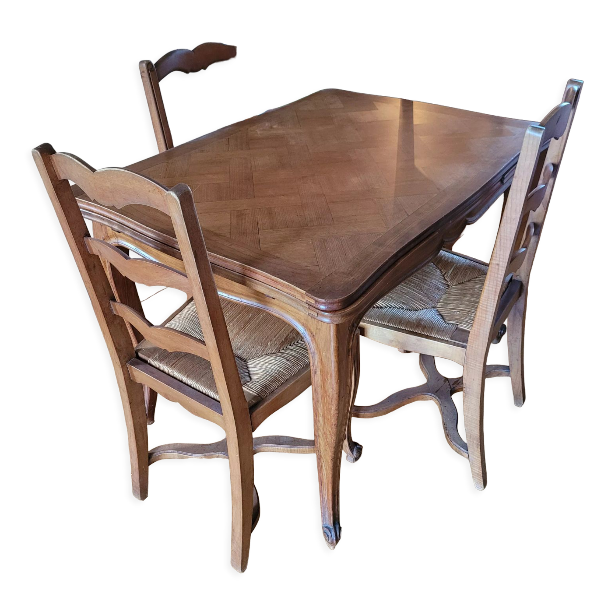 Table and 4 solid wood chairs