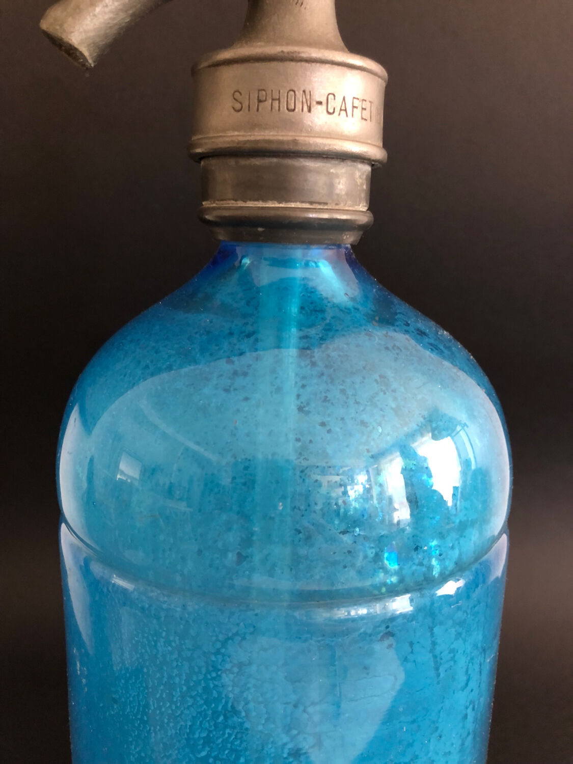 Blue vintage siphon