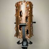 Brutalist wrought iron floor lamp from the 60s
