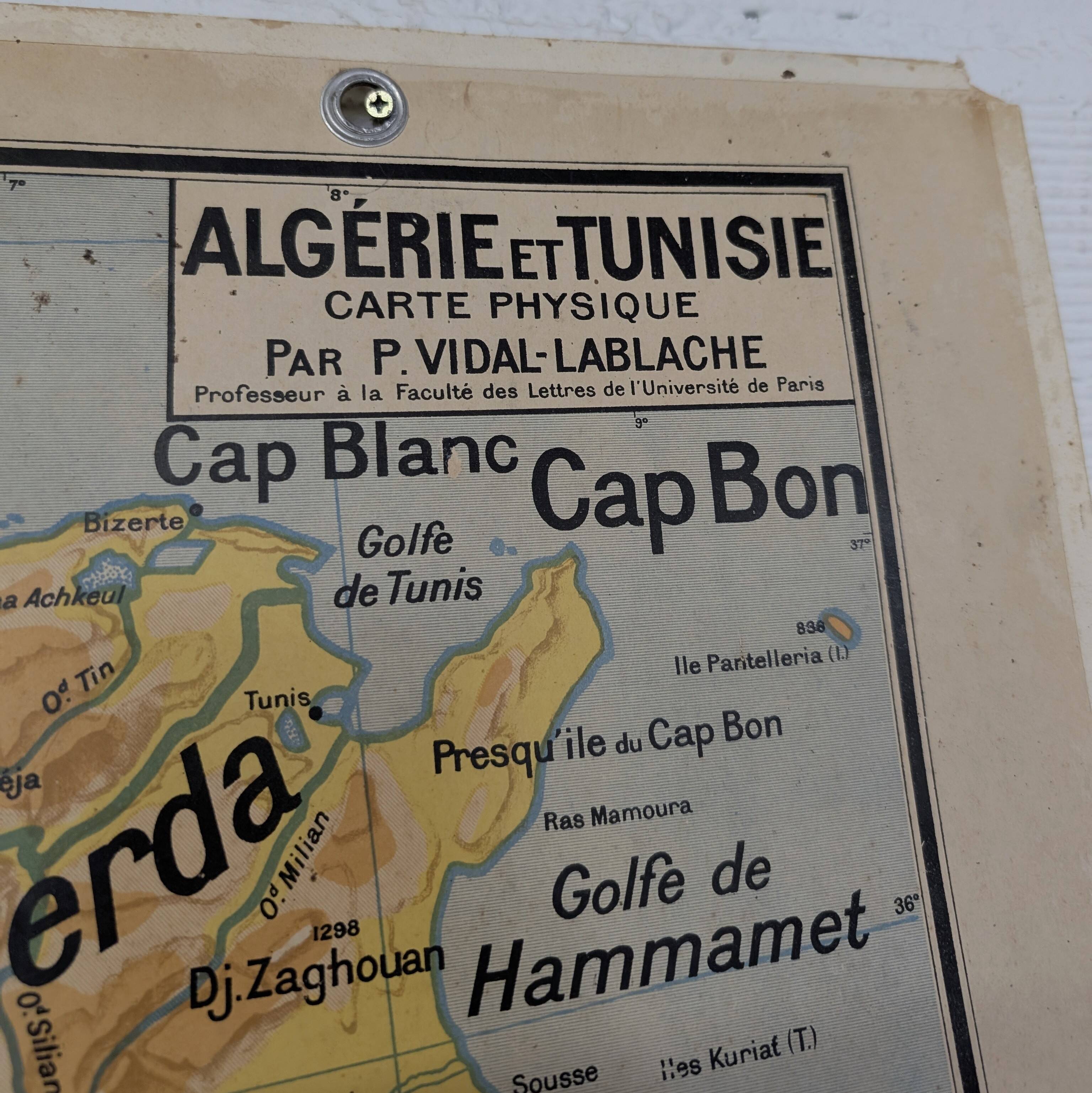 Vidal Lablache school map - Algeria and Tunisia