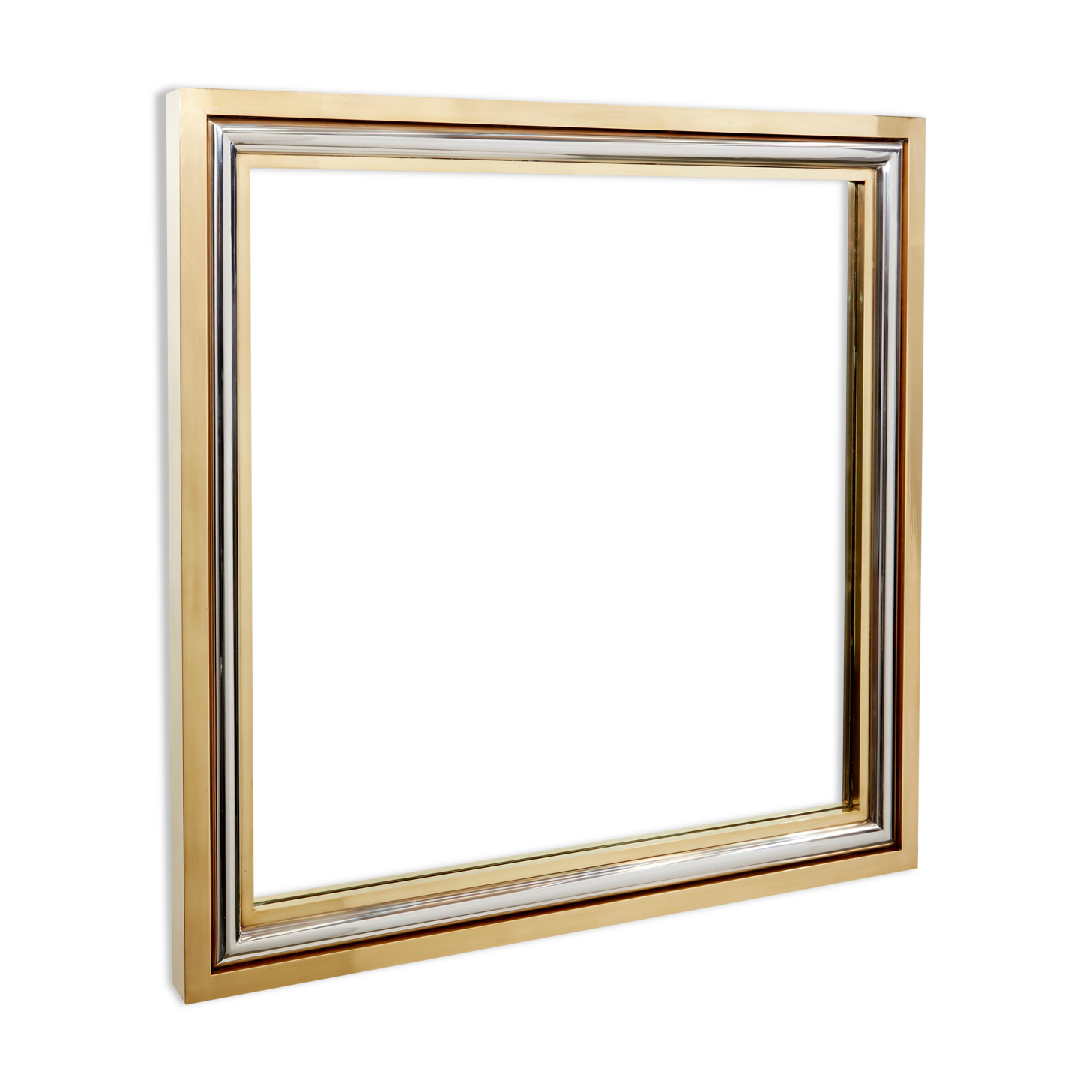 Italian mirror brass chrome by Romeo Rega 1970