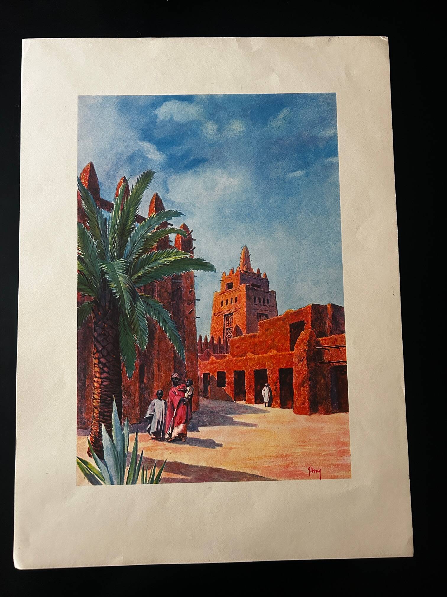 Orientalist lithograph from the 1950s