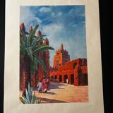 Orientalist lithograph from the 1950s