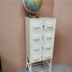 Vintage storage unit, 8 lockers, industrial design in metal