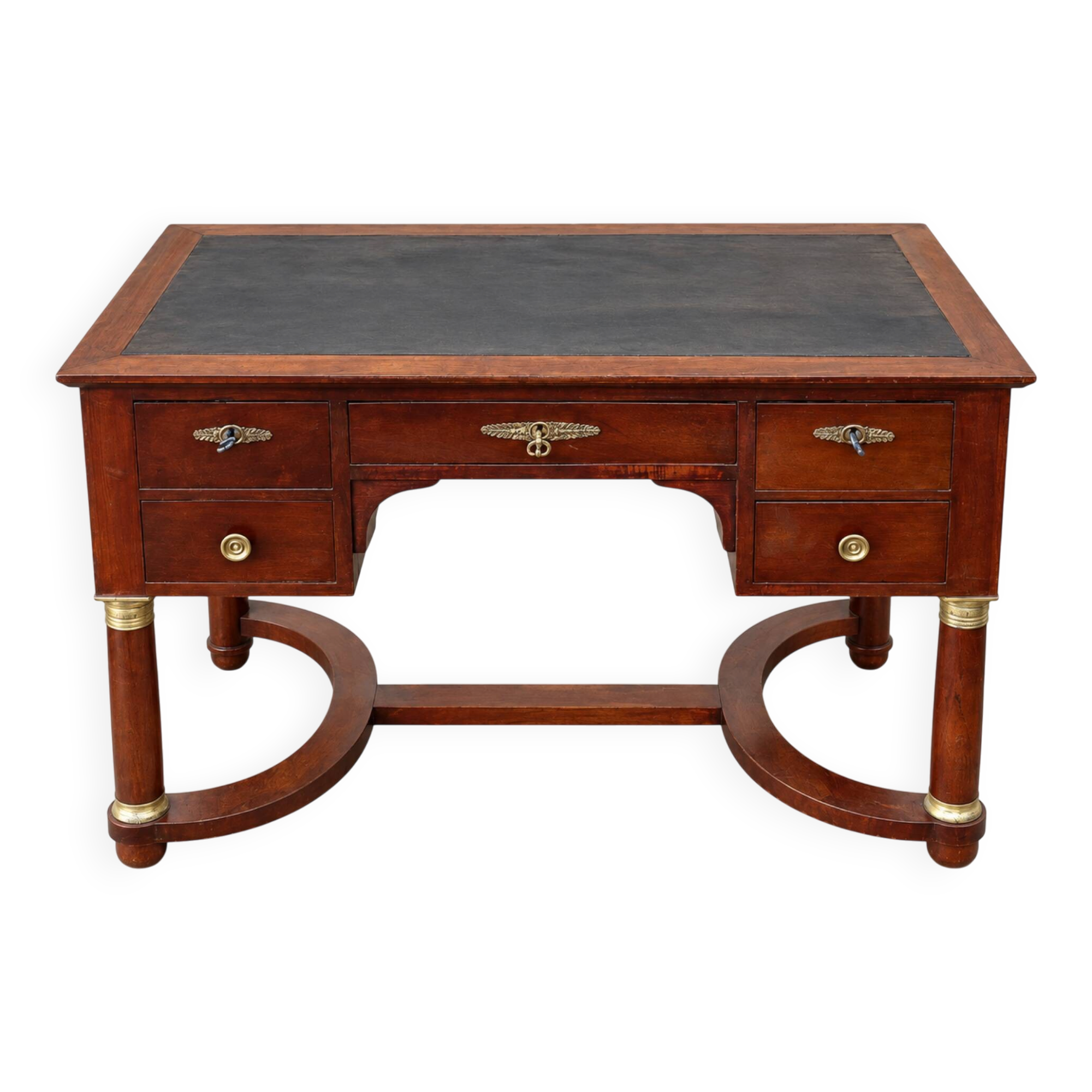 Empire style flat desk in mahogany