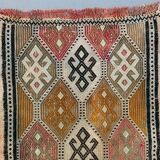 Vintage Turkish Mini Kilim 81x50 cm Wool Small Kelim Runner, shabby Chic