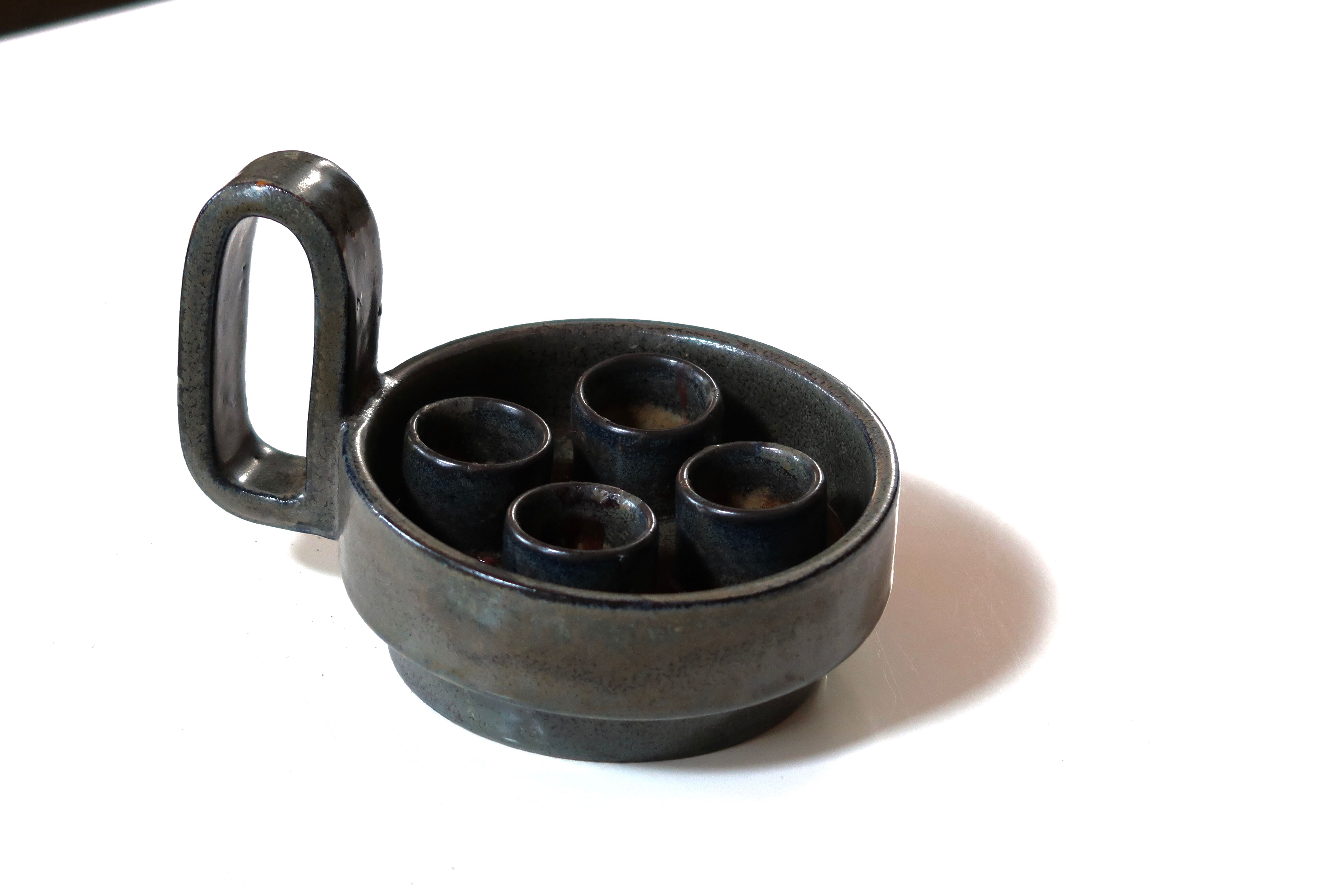 Ceramic candle holder, 60s