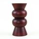 Turned wooden vase in segmented technique, burgundy, Danish, 1970s