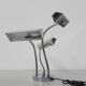 Vintage desk lamp with 3 chromed shades