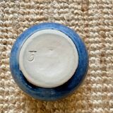 Vase pique-fleurs en céramique bleu