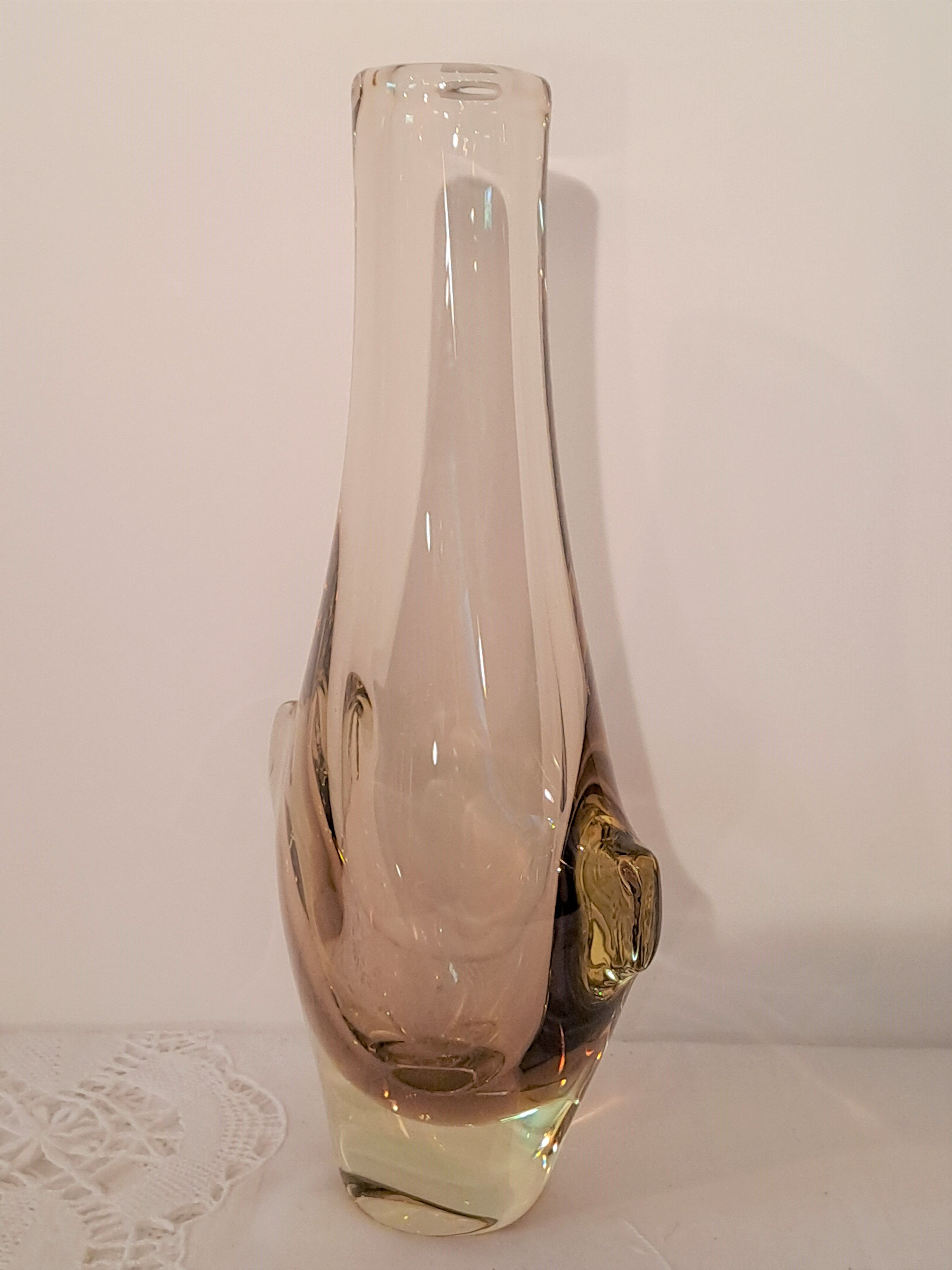 Bohemian crystal vase by Miroslav Klinger