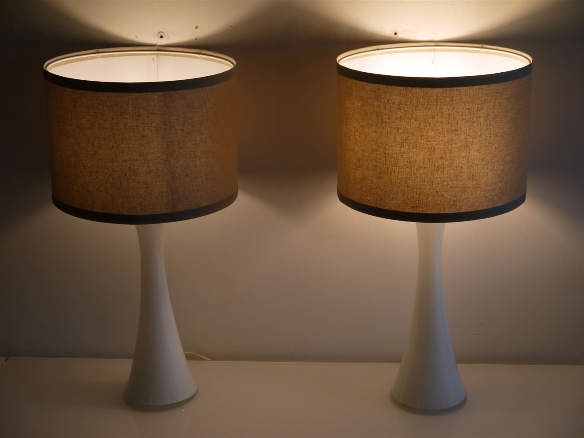 Pair of glass lamps by Bernt Nordstedt for Bergboms 1970