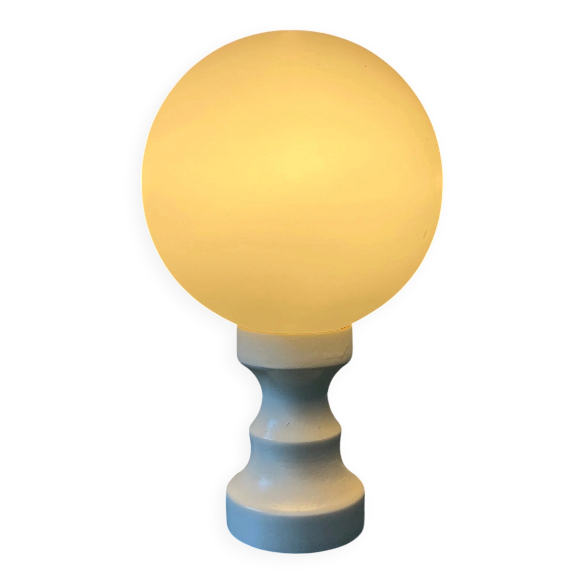 Lampe de table Space Age blanche en verre opalin