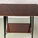 Vintage rosewood serving table on wheels from the 60s
