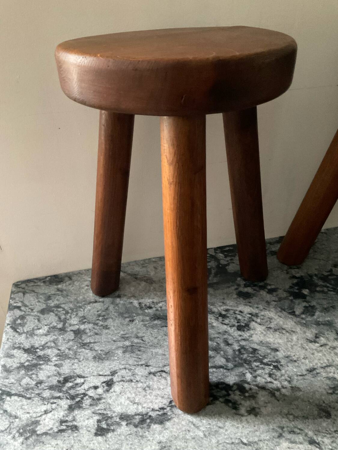 Pair of farmhouse stools in solid oak