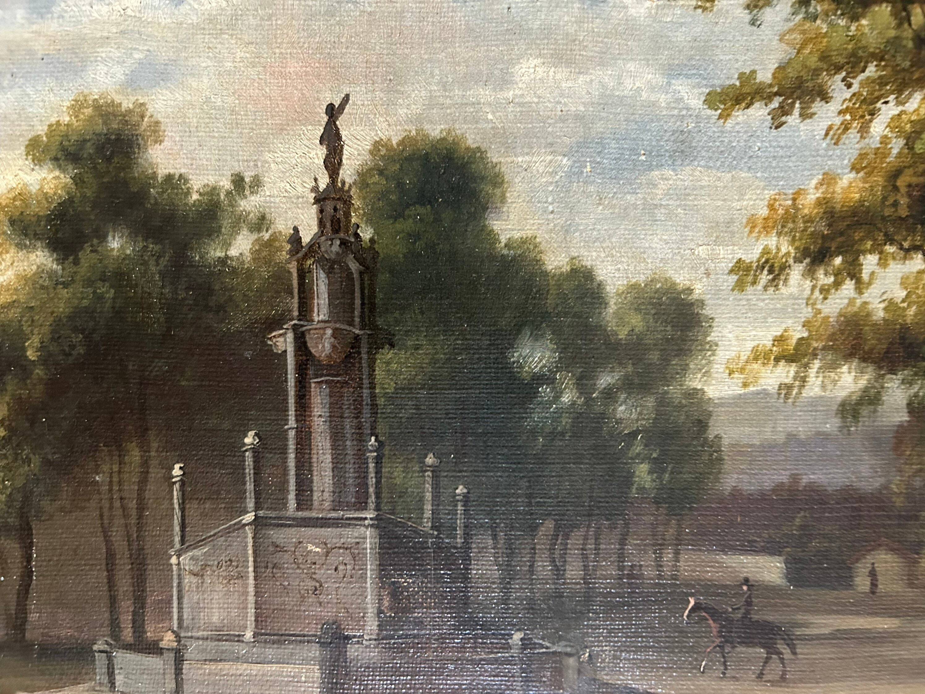 French oil painting from 1880s depicting a park promenade during Victorian era in Paris. Impressioni