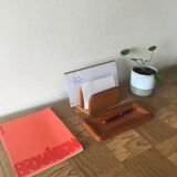 Empty pocket and letter holder in brown leather - vintage