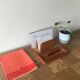 Empty pocket and letter holder in brown leather - vintage