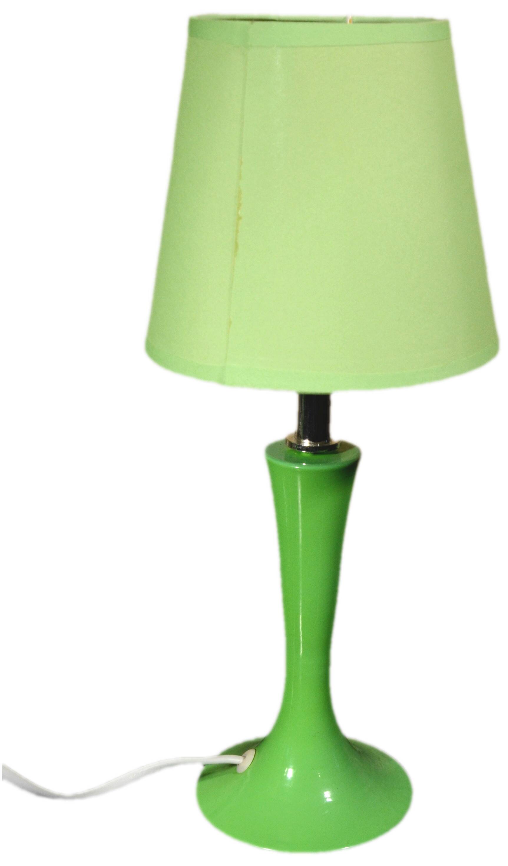 Green apple metal bedside lamp, in the style of Laurel.
