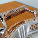 Antique silver-plated metal tray