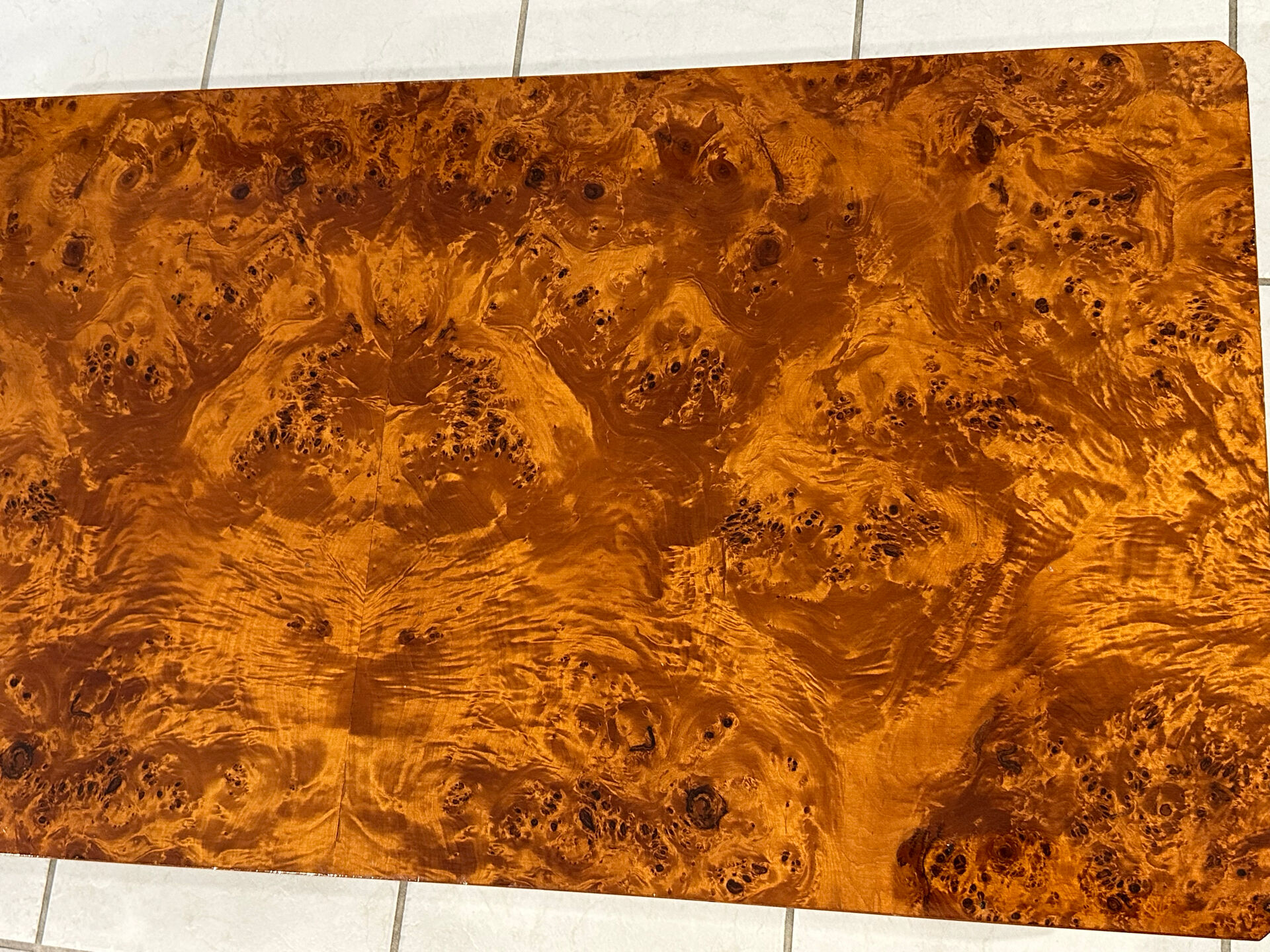 Vintage 1970s Elm Burl Coffee Table