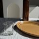 Large oval Sarreguemines stoneware dish with brown border 27x37