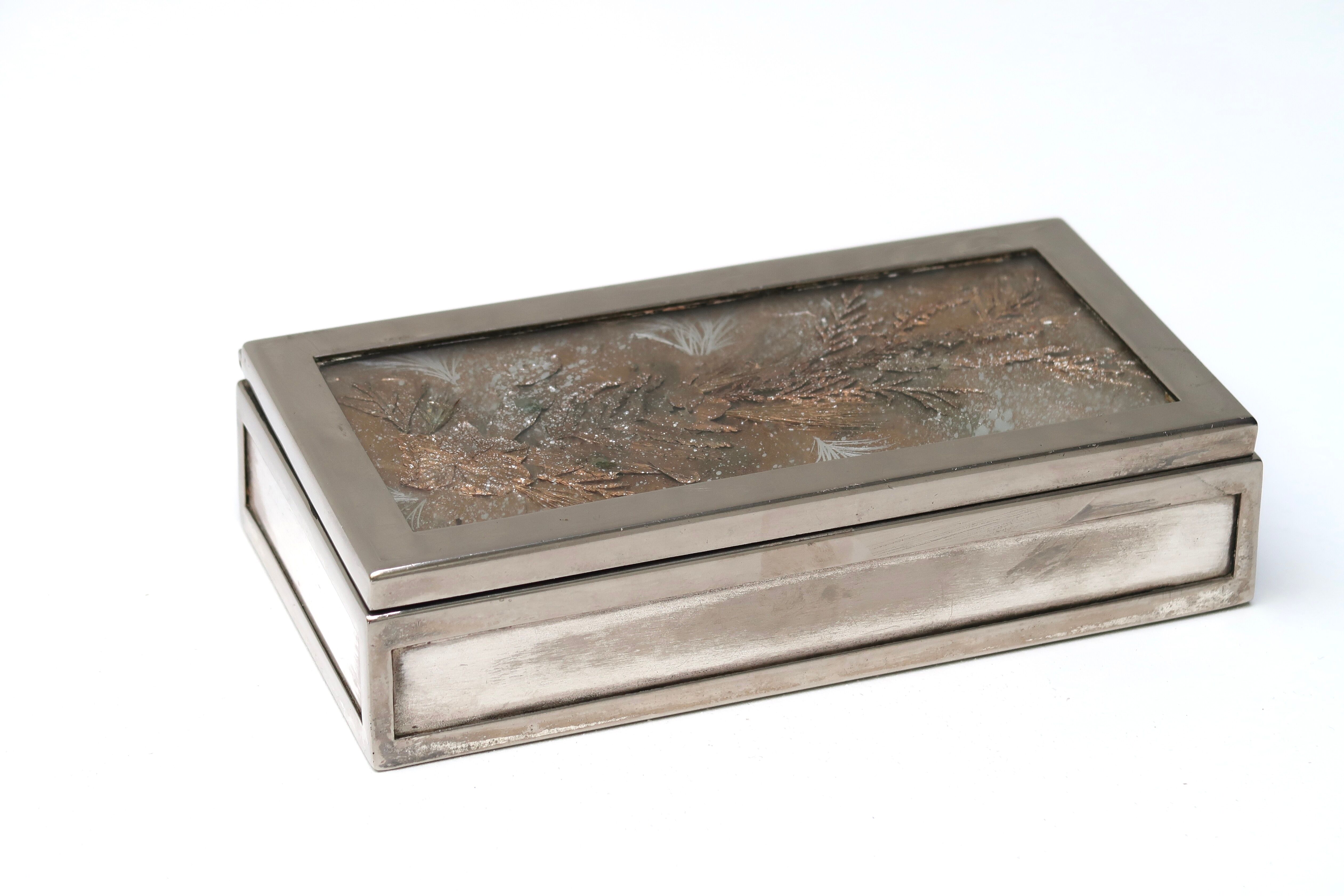 Silver metal box, 50s