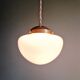 Duo of Art Deco suspensions in white opaline, 1920s-30s