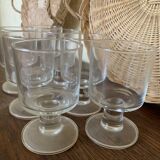 7 vintage Luminarc style wine glasses