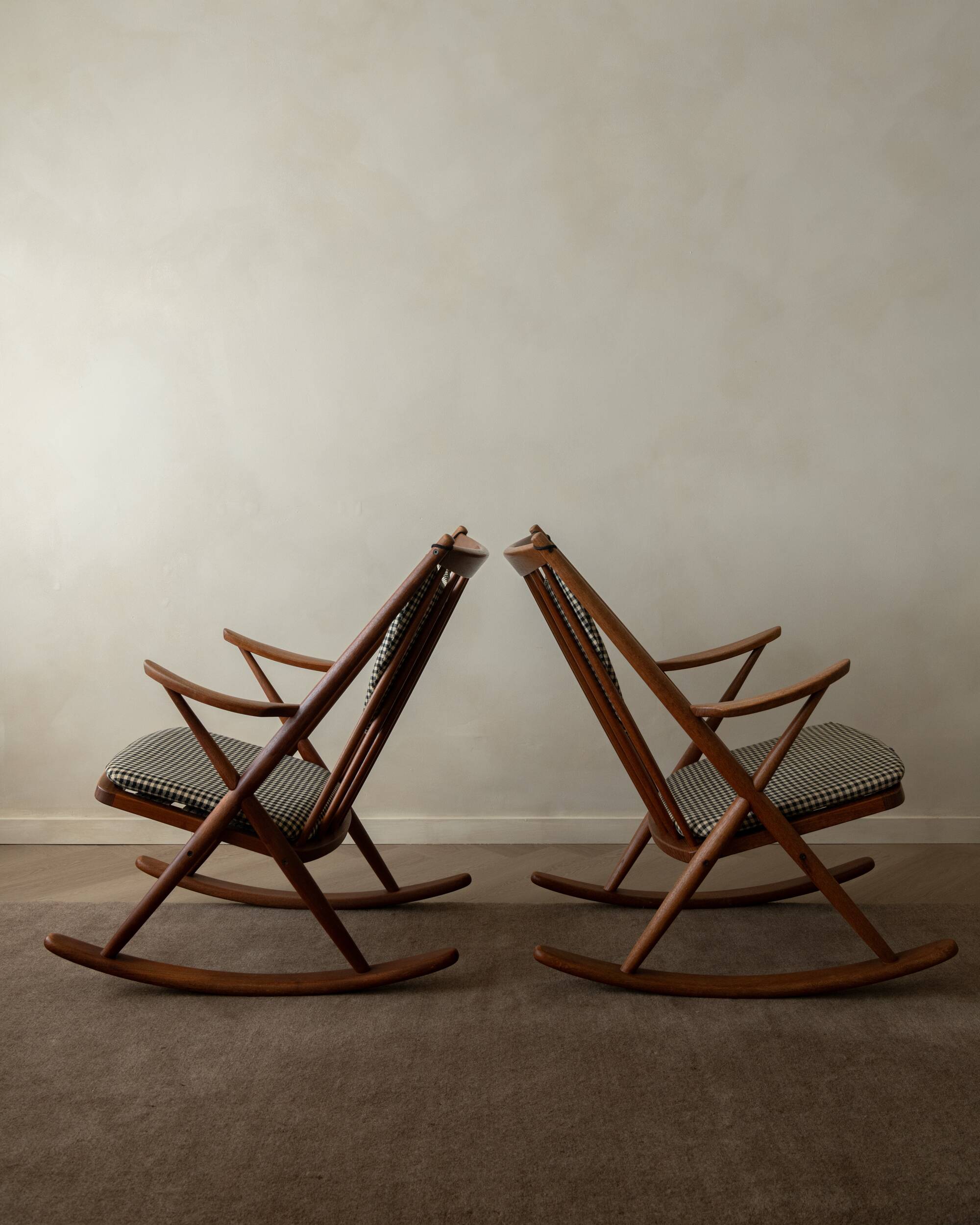Set of 2 Danish Teak Rocking Chairs Model 182 Frank Reenskaug 1950s