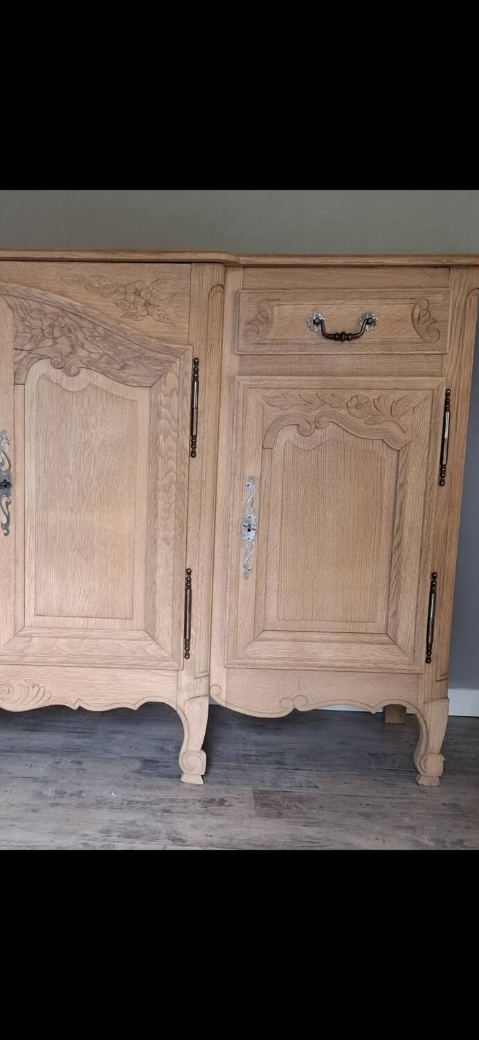 Rustic oak airbrushed sideboard