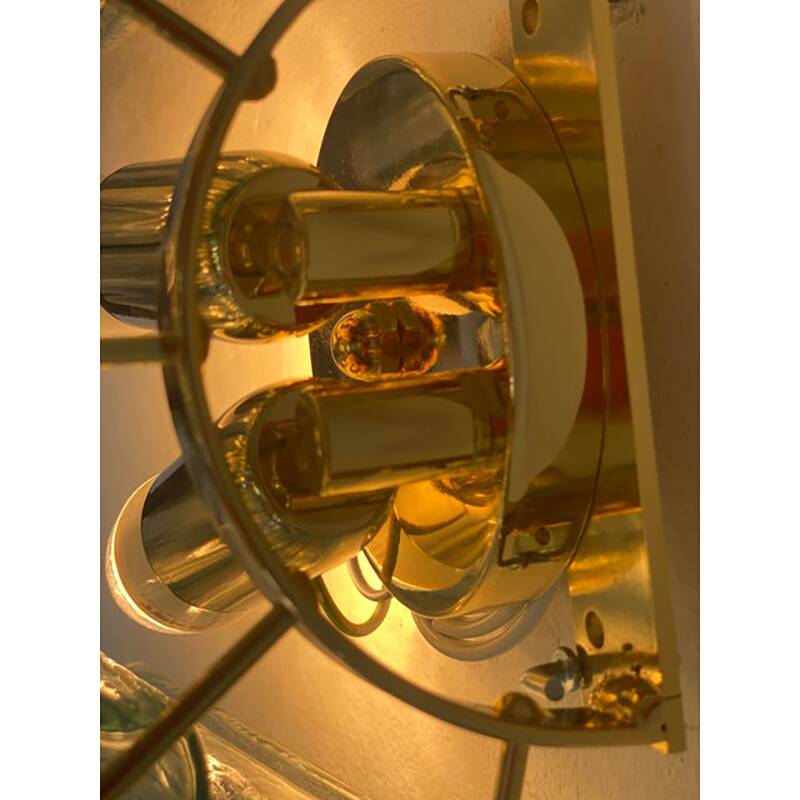 Italian Wall Light Green “Tronchi” Murano Glass Wall Sconce