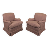 Paire de fauteuils crapauds en tissu