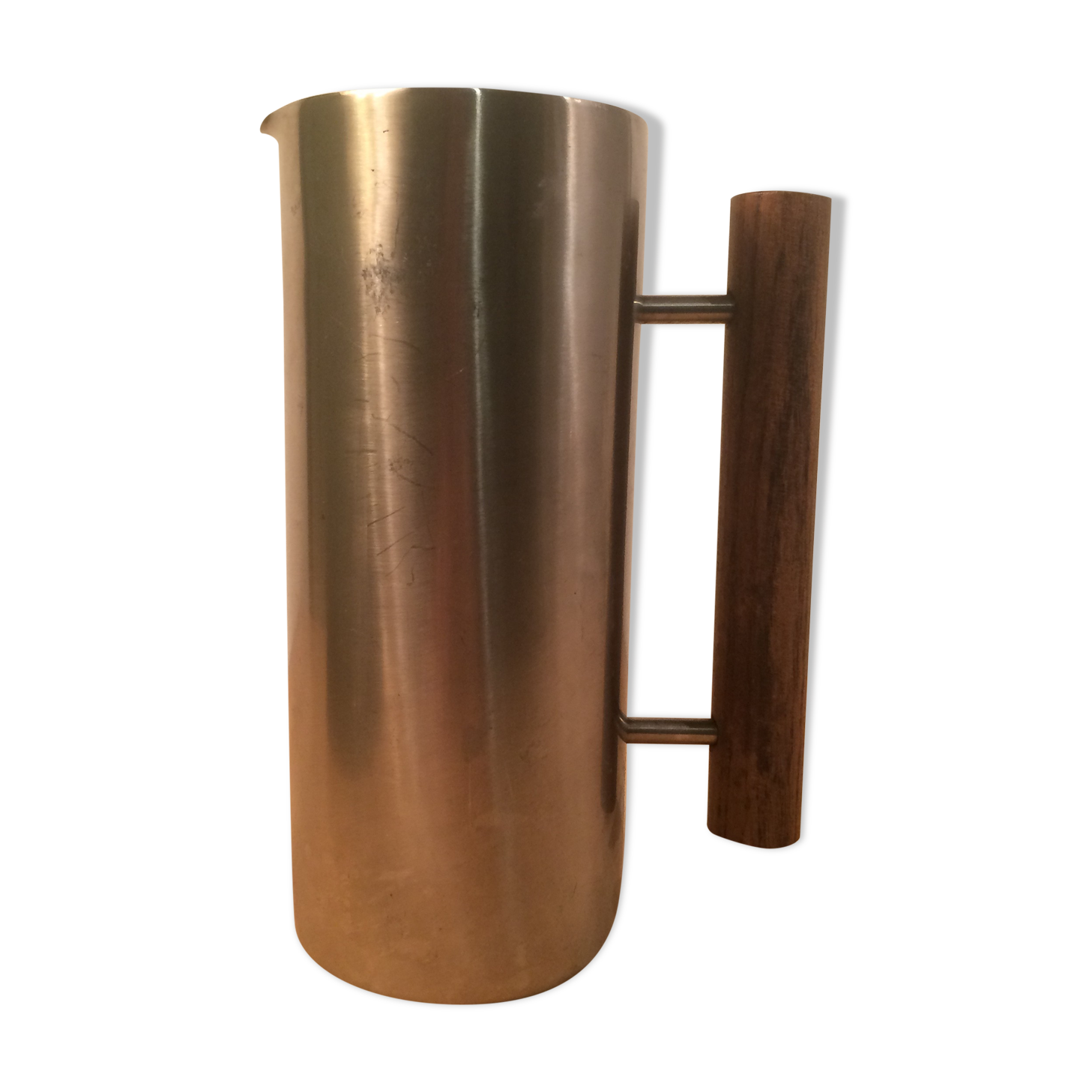 Scandinavian pitcher by Guy Degrenne stainless steel and wood