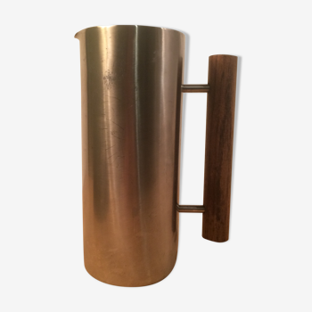 Scandinavian pitcher by Guy Degrenne stainless steel and wood