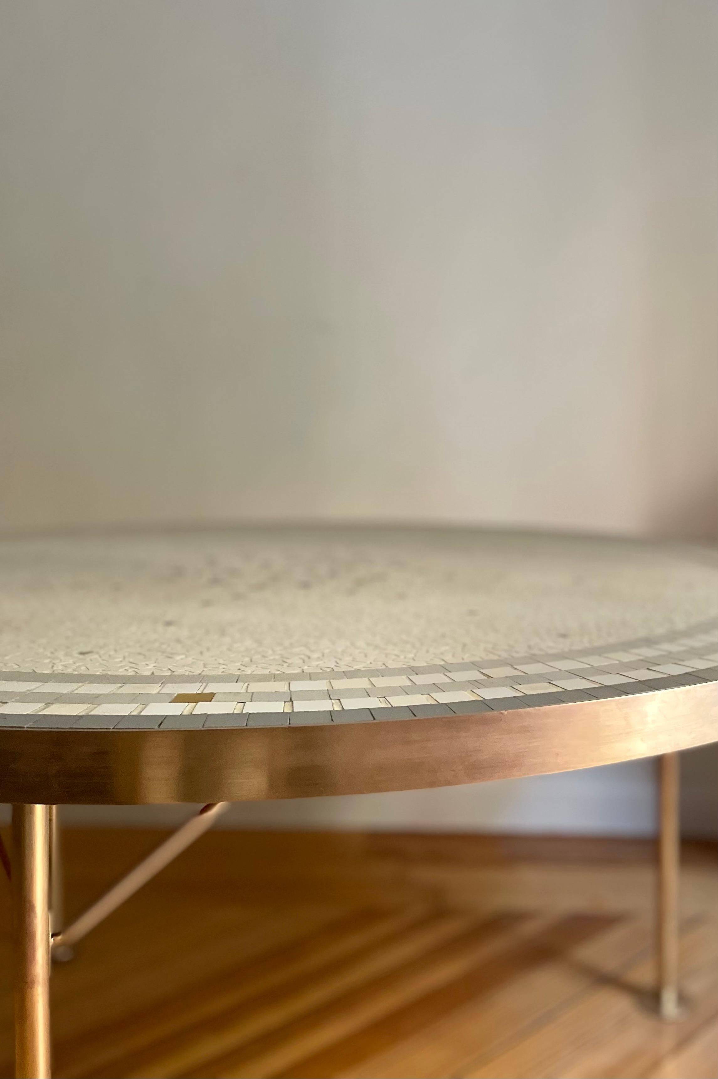 Berthold Müller Mosaic and Brass Table
